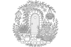 Enchanted Garden Fairy Door Hand Embroidery Pattern PDF Product Image 2