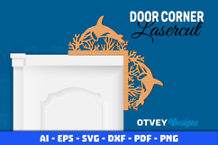 Sea Animals Door Corner Decoration Lasercut File SVG Product Image 2