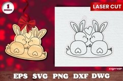 Valentine's Rabbits Gift Tag | Papercut | Laser Cut Product Image 1