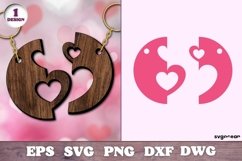 Valentines Day Couple Keychain | Svg Bundle | Laser Cut Product Image 2