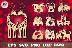 Valentines Day Keychain | Svg Bundle | Laser Cut Product Image 1