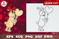 Valentine's Rabbit Gift Tag | Papercut | Laser Cut Product Image 1