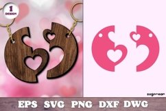 Yin Yang Couple Keychain | Valentines | Laser Cut Product Image 1