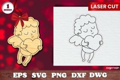 Cupid Valentine Gift Tag | Valentine&#039;s Day | Laser Cut Product Image 1