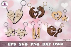 Valentines Day Couple Keychain | Svg Bundle | Laser Cut Product Image 1