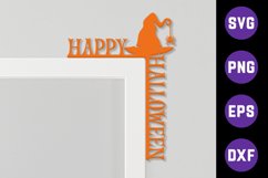 Happy Halloween Door Trim SVG, Halloween Door Corner Laser Product Image 1