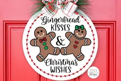 Gingerbread Kisses & Christmas Wishes SVG | Winter Design Product Image 1