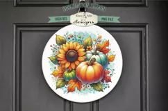 Colorful Pumpkins Sunflowers Sublimation Designs | Fall PNG Product Image 3