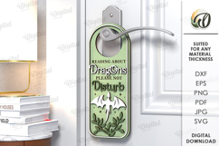 Door Hanger for readers Laser Cut. Door Knob Hanger SVG Product Image 1
