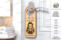 Door Hanger for readers Laser Cut. Door Knob Hanger SVG Product Image 1