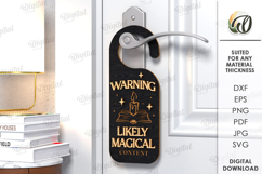 Door Hanger for readers Laser Cut. Door Knob Hanger SVG Product Image 1