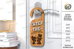 Door Hanger for readers Laser Cut. Door Knob Hanger SVG Product Image 1