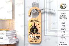 Door Hanger for readers Laser Cut. Door Knob Hanger SVG Product Image 1
