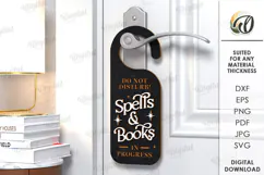 Door Hanger for readers Laser Cut. Door Knob Hanger SVG Product Image 1