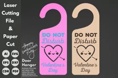 Door hanger Valentine's day, laser cut files, Paper cut, svg Product Image 2