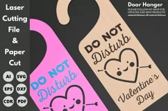 Door hanger Valentine's day, laser cut files, Paper cut, svg Product Image 3