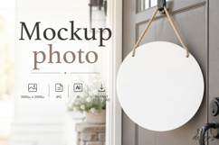 Blank Round Door Sign Mockup porch Sign Mockup Product Image 1
