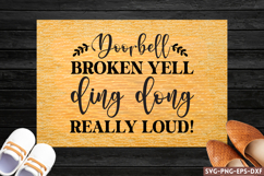 doorbell broken yell ding dong SVG, Doormat SVG Product Image 1