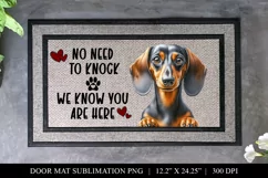 Dachshund No Need To Knock Doormat Sublimation PNG Product Image 1