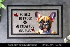 No Need To Knock French Bulldog Doormat Sublimation Design Product Image 1