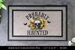 Funny Halloween Welcome Door Mat PNG For Sublimation Product Image 1