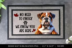 English Bulldog No Need To Knock Doormat Sublimation PNG Product Image 1