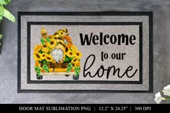 Gnome Sunflower Truck Door Mat Sublimation PNG Product Image 1