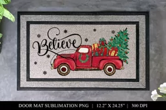 Believe Christmas Door Mat Welcome PNG For Sublimation Product Image 1