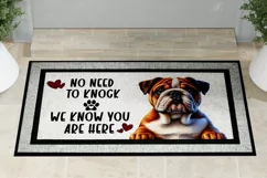 English Bulldog No Need To Knock Doormat Sublimation PNG Product Image 2