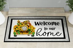 Gnome Sunflower Truck Door Mat Sublimation PNG Product Image 2