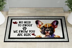 No Need To Knock French Bulldog Doormat Sublimation Design Product Image 2