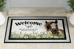 Welcome-ish Horse Door Mat Sublimation Design PNG Product Image 2