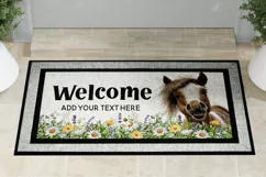 Cute Horse Welcome Door Mat Sublimation Design PNG Product Image 2