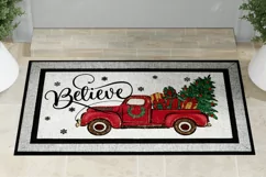 Believe Christmas Door Mat Welcome PNG For Sublimation Product Image 2