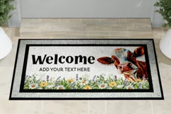 Funny Cow Floral Welcome Door Mat Sublimation PNG Product Image 2
