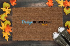 Doormat mockup with autumn leaves decoration dark background Product Image 1
