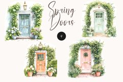Watercolor door clipart, spring watercolor, front door Product Image 1
