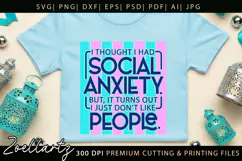 Funny Mental Health SVG Sarcastic Anxiety T-shirt Mug Design Product Image 3