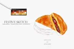 Dorayaki Cake Sketch & Color Palette for Procreate Product Image 2
