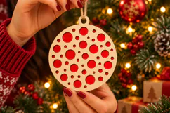 Dots Christmas Bauble SVG Laser Cut Ornament Design File Product Image 2