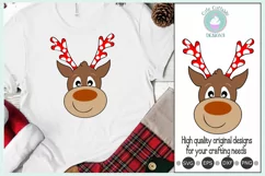 Reindeer Head svg, Reindeer Svg, Christmas Poka dot Antlers Product Image 1
