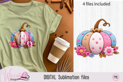 4 Pastel Fall Pumpkins with Flowers Product Image 3
