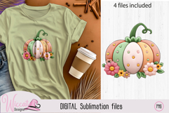 4 Pastel Fall Pumpkins with Flowers Product Image 4