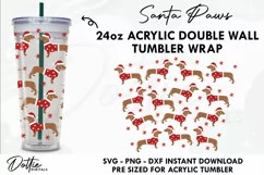 Santa Paws Wrap SVG | 24oz Starbucks Acrylic Tumbler Product Image 1
