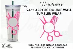 Hairdresser Wrap SVG | 24oz Starbucks Acrylic Tumbler Product Image 1