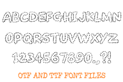 Dotty Outline Alphabet Lettering ABC Dot Spots Text Font OTF Product Image 3