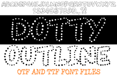 Dotty Outline Alphabet Lettering ABC Dot Spots Text Font OTF