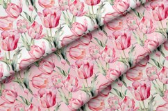 Whimsical Tulip Delight - Watercolor Digital Paper for Craft Product Image 2