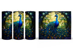 Peacock Tumbler Design. Stained Glass Tumbler Sublimation Product Image 2