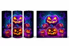 Scary Pumpkin Tumbler Sublimation. Halloween Pumpkin Tumbler Product Image 2